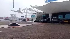 నిన్న ఢిల్లీలో.. నేడు గుజరాత్‌లో..కూలిన టెర్మినల్ పైకప్పులు