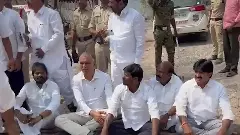 SLBC కన్‌స్ట్రక్షన్ ఆఫీసు ముందు బైఠాయించిన బీఆర్ఎస్ నేతలు