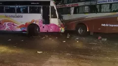 Buses collide | మదనపల్లె వద్ద బస్సులు ఢీకొని 40 మందికి గాయాలు