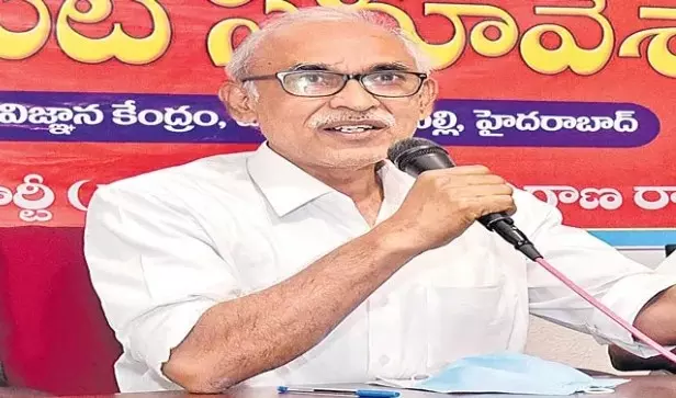 సీపీఎం కార్యదర్శి రేస్ నుంచి తప్పుకున్న బీవీ రాఘవులు సీపీఎం కార్యదర్శి రేస్ నుంచి తప్పుకున్న బీవీ రాఘవులు