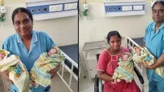 గర్భిణీకి సాధారణ ప్రసవం, కవల పిల్లల జననం