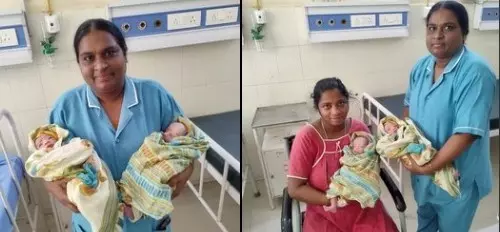 గర్భిణీకి సాధారణ ప్రసవం, కవల పిల్లల జననం గర్భిణీకి సాధారణ ప్రసవం, కవల పిల్లల జననం