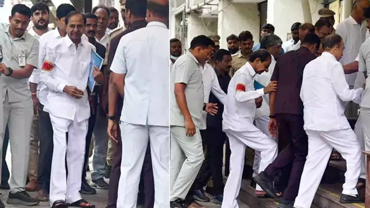 విచారణకు హాజరైన కేసీఆర్.. విచారణకు హాజరైన కేసీఆర్..
