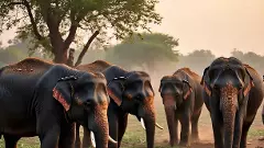 శ్రీవారిమెట్టు వద్ద యాత్రికులకు ఏనుగుల మందతో  తప్పిన ముప్పు