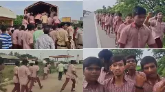 సమస్యల పరిష్కారానికి విద్యార్ధుల 45 కిలోమీటర్ల పాదయాత్ర (వీడియో)