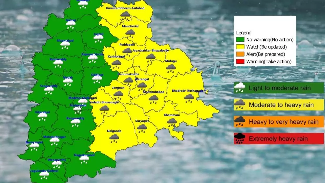 తెలంగాణలో రాగల అయిదు రోజుల పాటు వర్షాలు