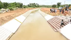 కుప్పంలో గలగల పారుతున్న కృష్ణా జలాలు