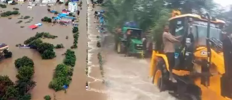 జెసీబీ, ట్రాక్టర్ సాయంతో  అంత్యక్రియలు