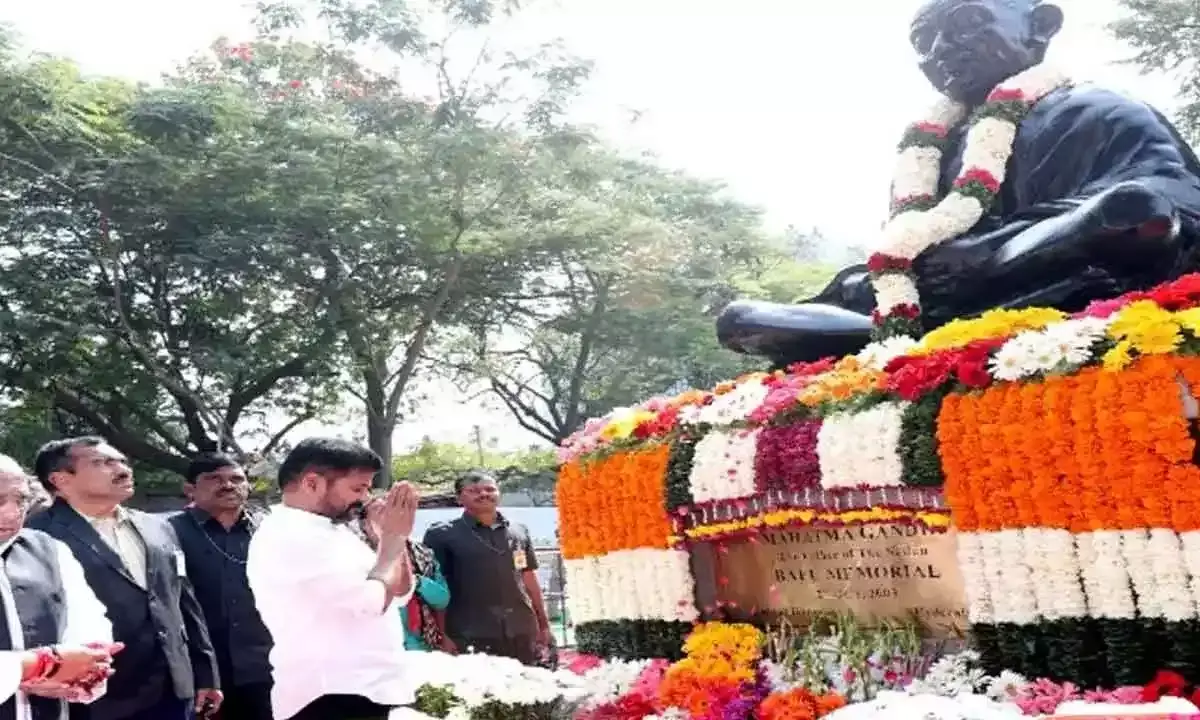బాపు ఘాట్ వ‌ద్ద జ‌యంతి వేడుక‌ల్లో  ముఖ్య‌మంత్రి