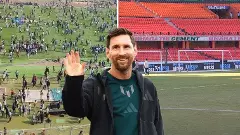 మెస్సీ పైకి కుర్చీలు, వాటర్ బాటిళ్ళు విసిరిన అభిమానులు