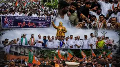 నీట్‌పై పొలిటిక‌ల్ హీట్! కాంగ్రెస్–బీజేపీ పోటాపోటీ నిరసనలు